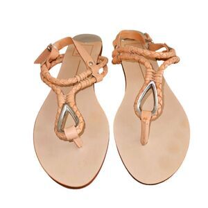 Dolce Vita Tan Leather Braided Dixon Sandals Size 8
